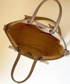 Hekhèr Le Style de Vie 【日本製 / 2WAY】コットンキャンバス×シュリンクレザー ノットハンドバッグ medium