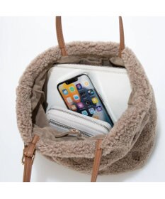 UNBILLION cachecache ドット刺繍ボアミニトートバッグ