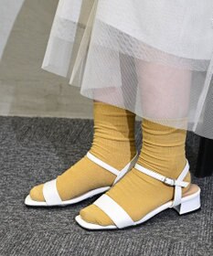 Pointer 日本製 本革スクエアトゥサンダル