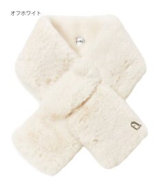 MOONBAT FURLA（フルラ）ビッグ差し込みファーティペット  アーチロゴ フェイクファー