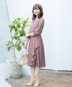 Tiaclasse L 【洗える】大人の洗練ドレープワンピース