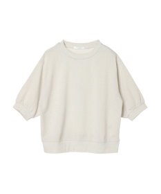 Green Parks ７分袖ラメ裏毛パフプルオーバー