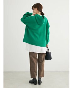 Green Parks スウェット風フード付ニットプルオーバー