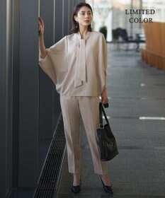 ICB 【新色追加・WEB限定カラーあり】FluidBackSatin ドルマンスリーブボウタイブラウス