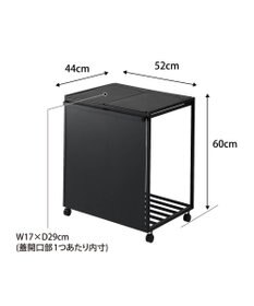 tower 蓋付き目隠し分別ダストワゴン タワー 45L 2分別 ブラック
