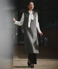 ICB L セルロースシルクビエラ ボウタイ付きブラウス