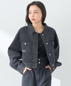 earth music&ecology フリンジロゴショート丈Ｇジャン