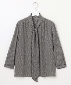 自由区 【洗える】ジオメトリックハートプリント ブラウス