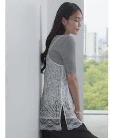 Te chichi ラメメランジリブニット