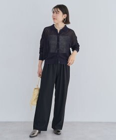 Green Parks 衿つきメッシュニットプルオーバー