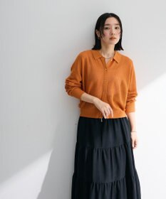 Green Parks 衿つきメッシュニットプルオーバー