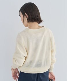 Green Parks 衿つきメッシュニットプルオーバー