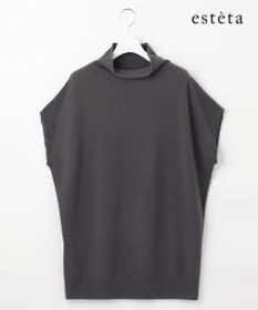 23区 L 【エステータ】エアリースパンウール アームウォーマーデザイン ハイネックニット
