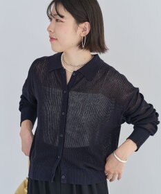 Green Parks 衿つきメッシュニットプルオーバー