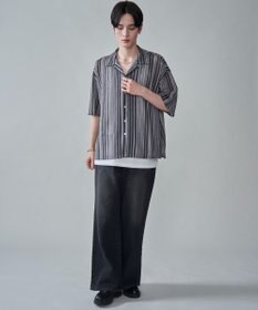 WEGO ストライプメッシュBIGシャツ（SS）