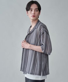 WEGO ストライプメッシュBIGシャツ（SS）