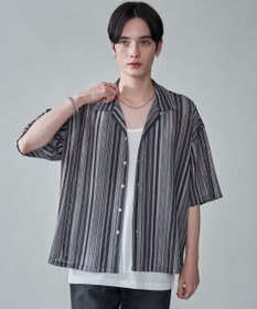 WEGO ストライプメッシュBIGシャツ（SS）