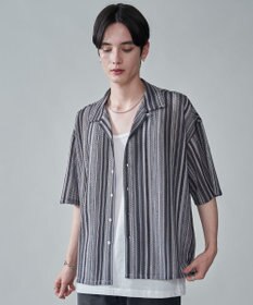 WEGO ストライプメッシュBIGシャツ（SS）