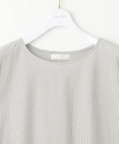 ANY SIS S 【洗える】シルケットストライプフレンチスリーブ カットソー