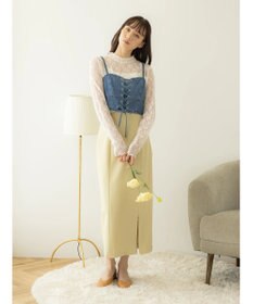 earth music&ecology レースアップデニムビスチェ