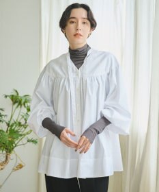 #Newans 【アイロンいらず】バストカットギャザーブラウス