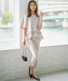 組曲 L 【接触冷感・吸湿・UVカット】ジョーゼットジャージーフリルブラウス