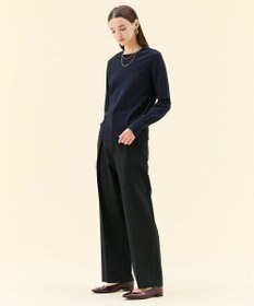 BEIGE， 【ご好評により新色追加！洗える】WILLOW / アシンメトリーレースクルーネックニット