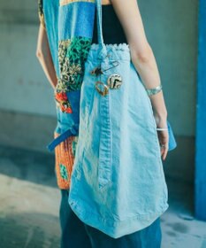 woadblue 【157】DENIM TIE TOTE デニムトートバッグ アイスブルー