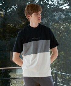 23区GOLF 【23Fondation】カラーブロック モックネックシャツ 一枚で主役級 ストレッチ性◎