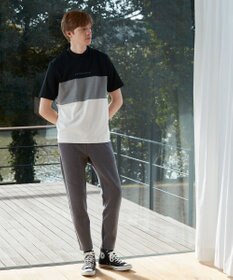 23区GOLF 【23Fondation】カラーブロック モックネックシャツ 一枚で主役級 ストレッチ性◎