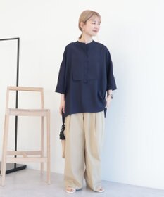 AMERICAN HOLIC 【WEB限定】接触冷感バンドカラーシャツチュニック