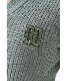 DAKS リブ編みVネックニット