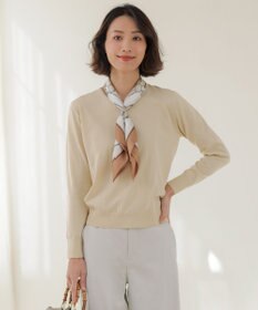J.PRESS LADIES HIGH GAUGE BASIC Vネック ニット イエロー系