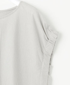 ANY SIS S 【洗える】シルケットストライプフレンチスリーブ カットソー