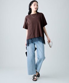 ANY リネンブレンドボクシーニット