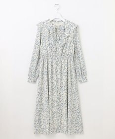Feroux 【洗える】フラワープリントラッフル ワンピース