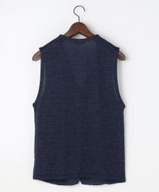 JOSEPH ABBOUD 【エコ素材和紙使用・日本素材】和紙杢メッシュクルーネック ニットジレ