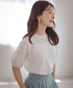 組曲 S レーシージャージーニットライク カットソー