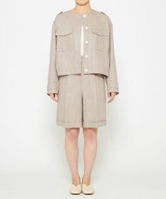 uncrave ヘリンボーン リネン ショートパンツ（uncrave WHITE）