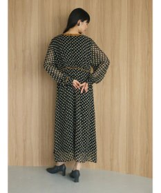 Green Parks armonia．ドットプリントパイピングワンピース