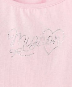 ANY KIDS 【綿100%】肩リボン×ラインストーンロゴ 半袖Tシャツ