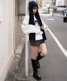 WEGO 【ユニセックス着用ITEM】ショートカラーステッチサガラロゴプルオーバー