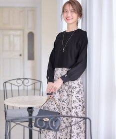 ANY SIS 【美人百花10月号掲載】ドルマンニット×プリントワンピース セット