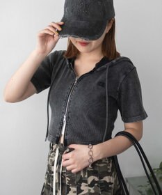 WEGO リブハンソデジップパーカー