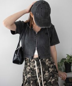 WEGO リブハンソデジップパーカー