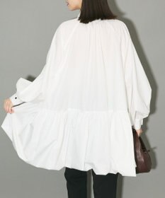 Green Parks ボウタイリボン付裾バルーンシャツワンピースⅡ