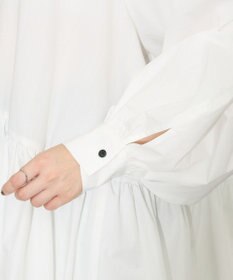 Green Parks ボウタイリボン付裾バルーンシャツワンピースⅡ