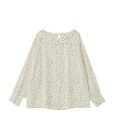 Green Parks ドットイージーケアバックスリットブラウス