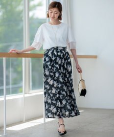 23区 S 【GLOW8月号掲載/洗える】スムースコンビジャージー ランタンスリーブ カットソー