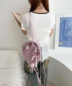 WEGO ドロストリボンギャザーナップサック